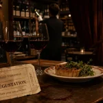 A côté le bar à vins à Paris : verres de vin rouge sur table