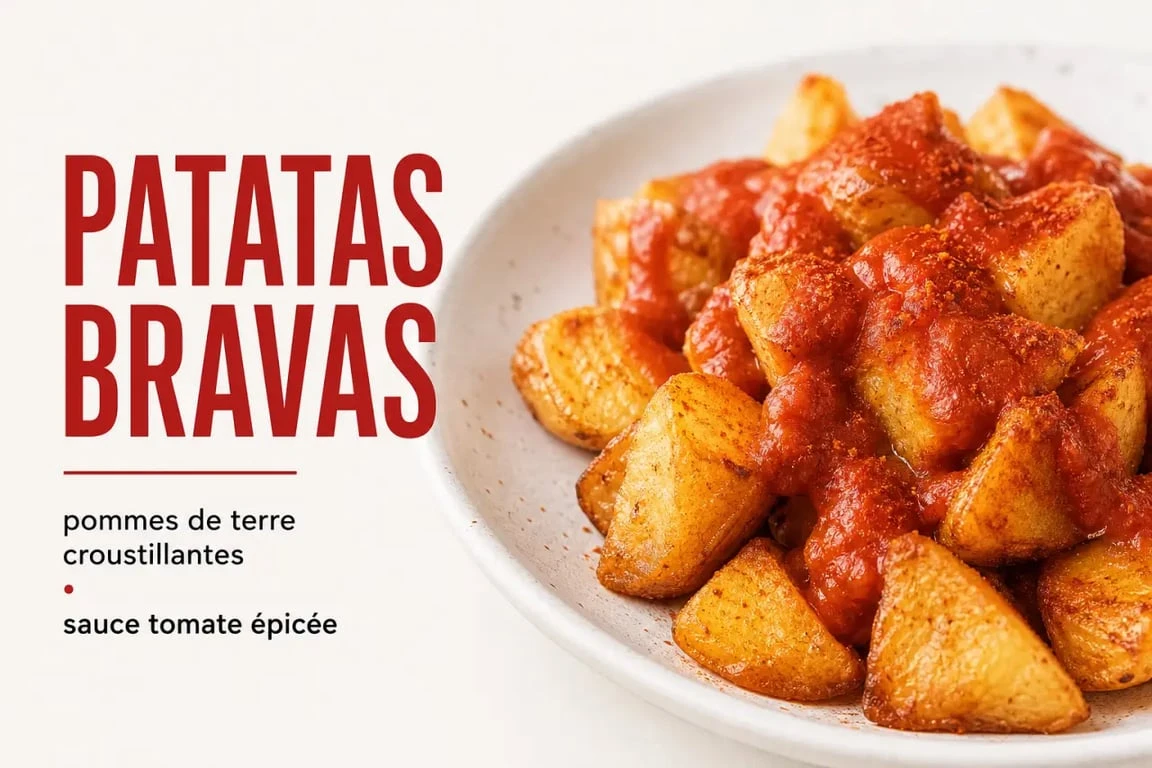 Patatas bravas maison servies dans une assiette, recette de La Cave à Tapas