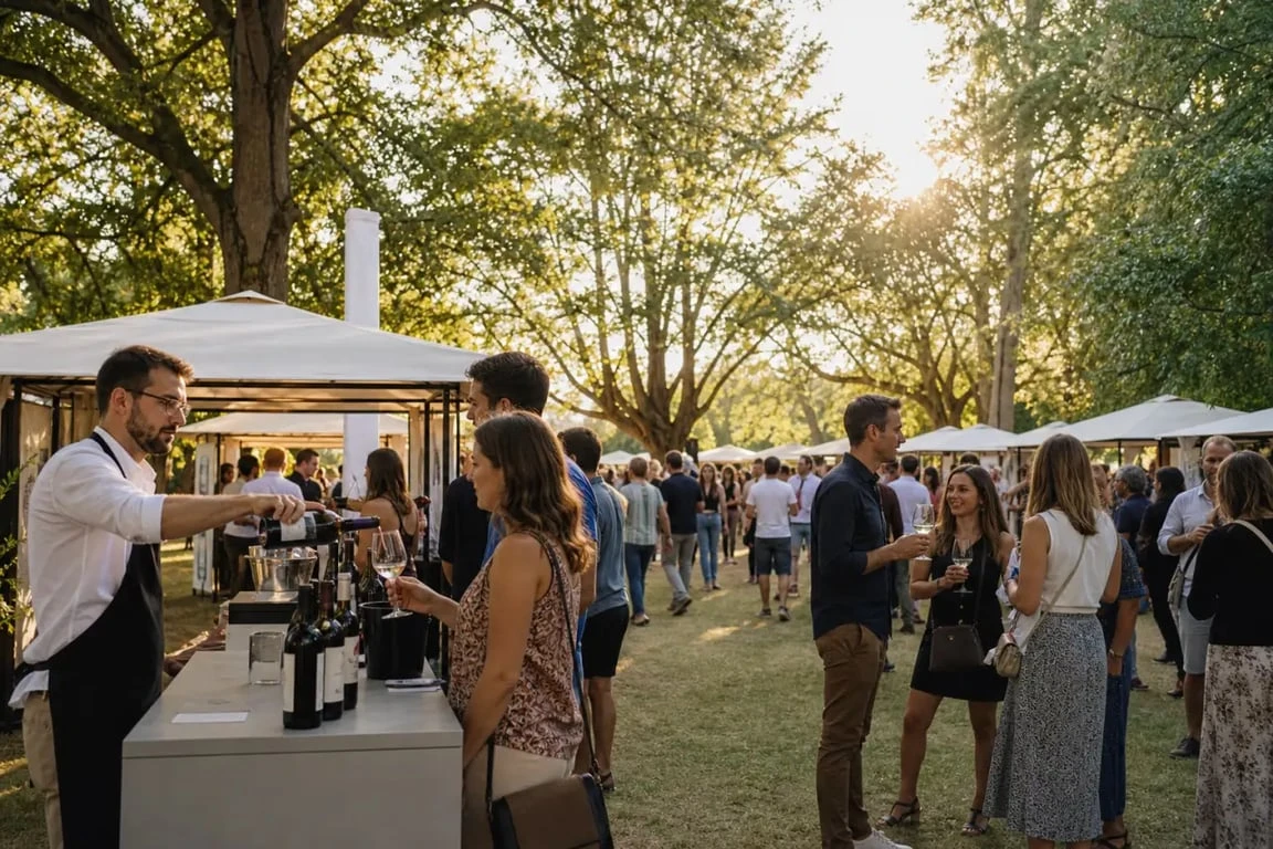 Ambiance du gaillac wine festival au Parc de Foucaud avec vignerons et visiteurs