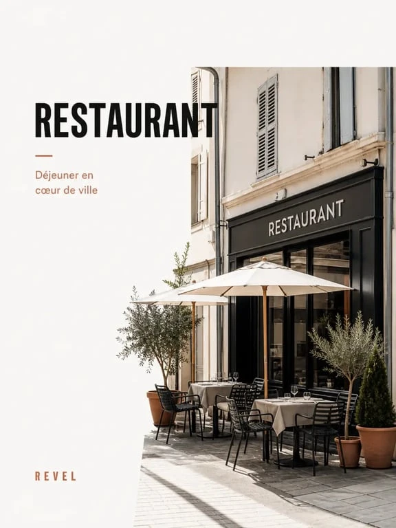 Restaurant le quartier général de revel, façade et terrasse en centre-ville