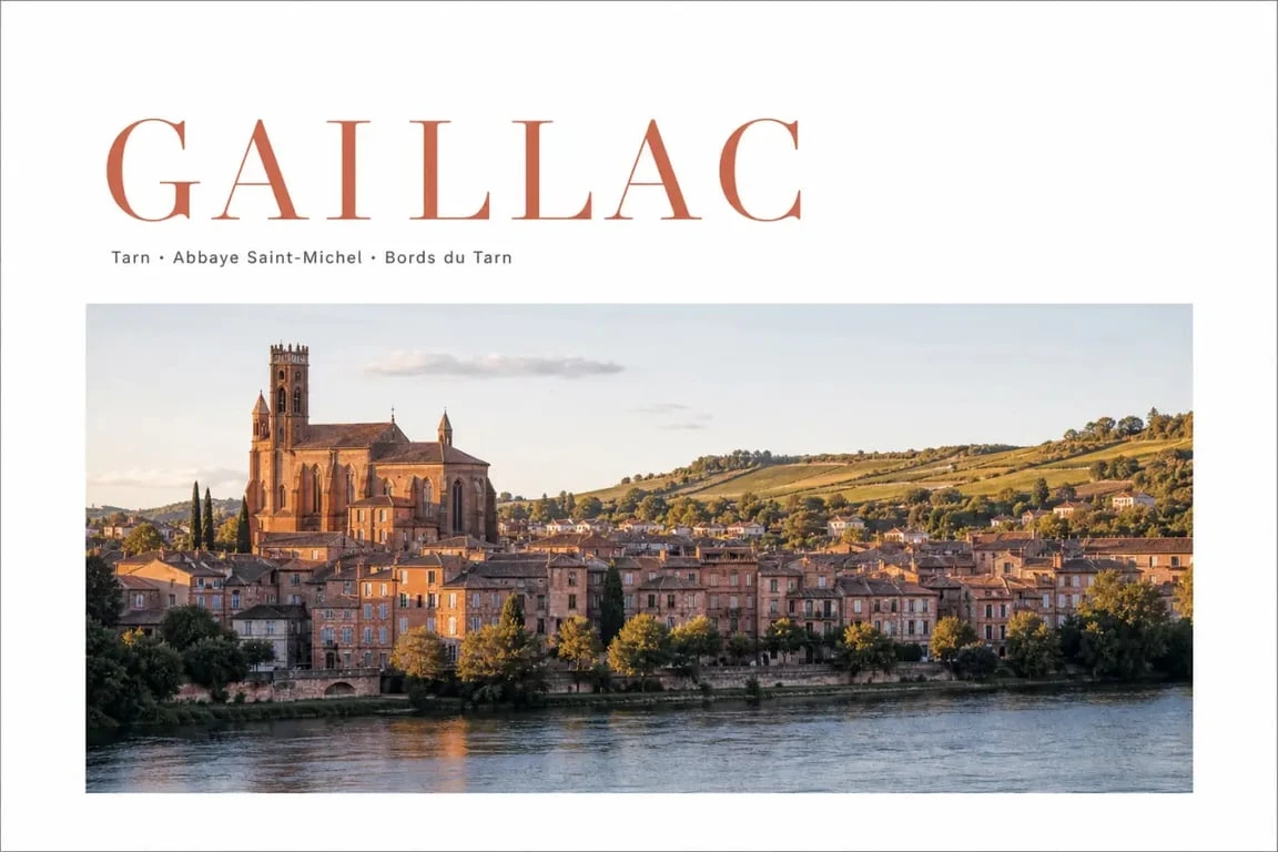 Gaillac Tarn, vue sur l’abbaye Saint-Michel, le Tarn et les coteaux viticoles