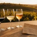 Gaillac vin : verres rouge blanc mousseux en dégustation au domaine, Tarn