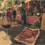 Gaillac wine festival au Parc de Foucaud, verre de dégustation vin rouge