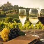Gaillac wine : verres de vins, Mauzac et Braucol, vignoble du Tarn