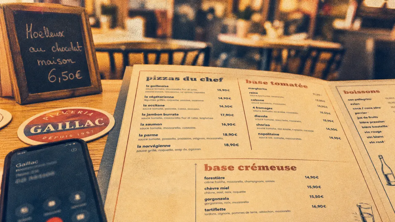 Pizzeria gaillac : carte de menu et commande livraison