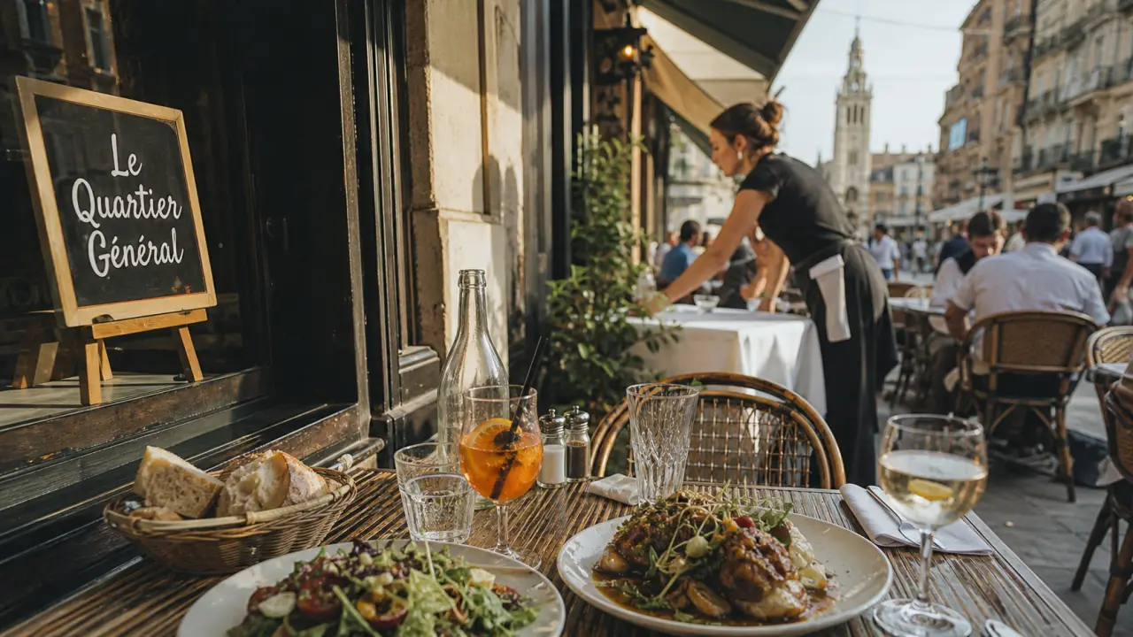 Restaurant le quartier général de revel pour déjeuner et brunch, table en ville