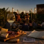 Soiree vignoble gaillac apéro-concert, table vignes et concert