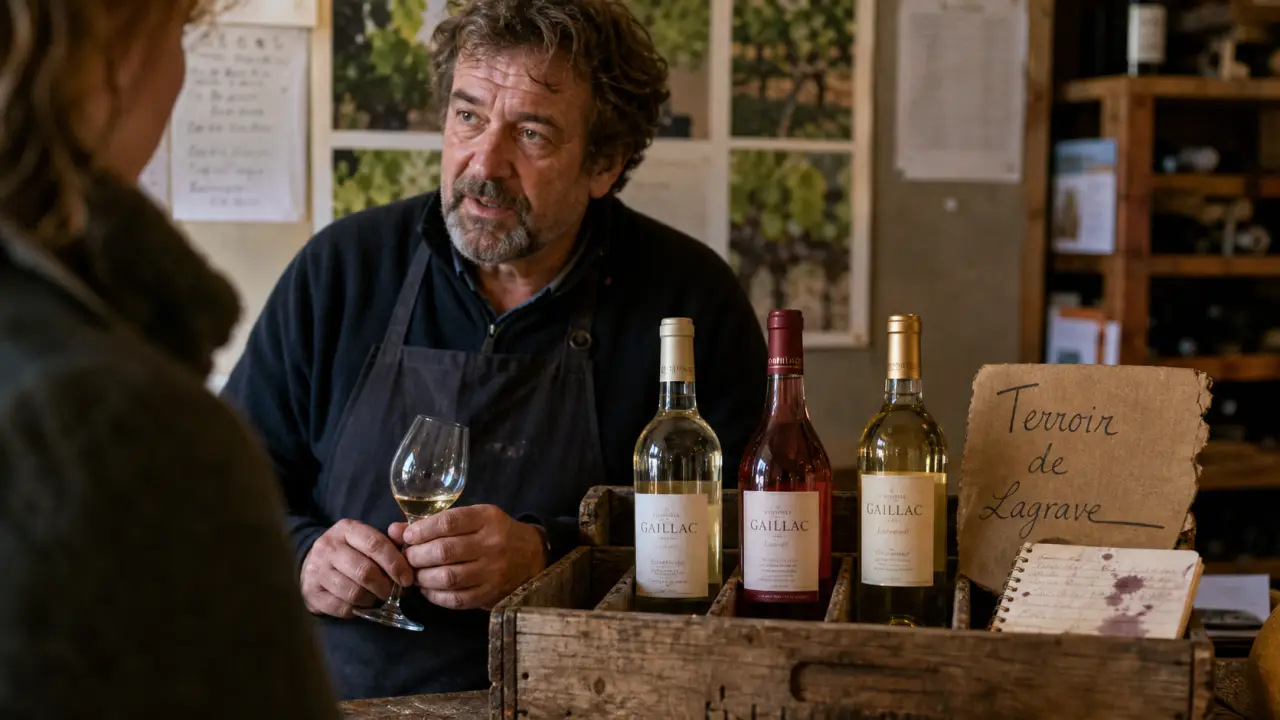 Vin lagrave gaillac : dégustation rouge et blanc doux en boutique