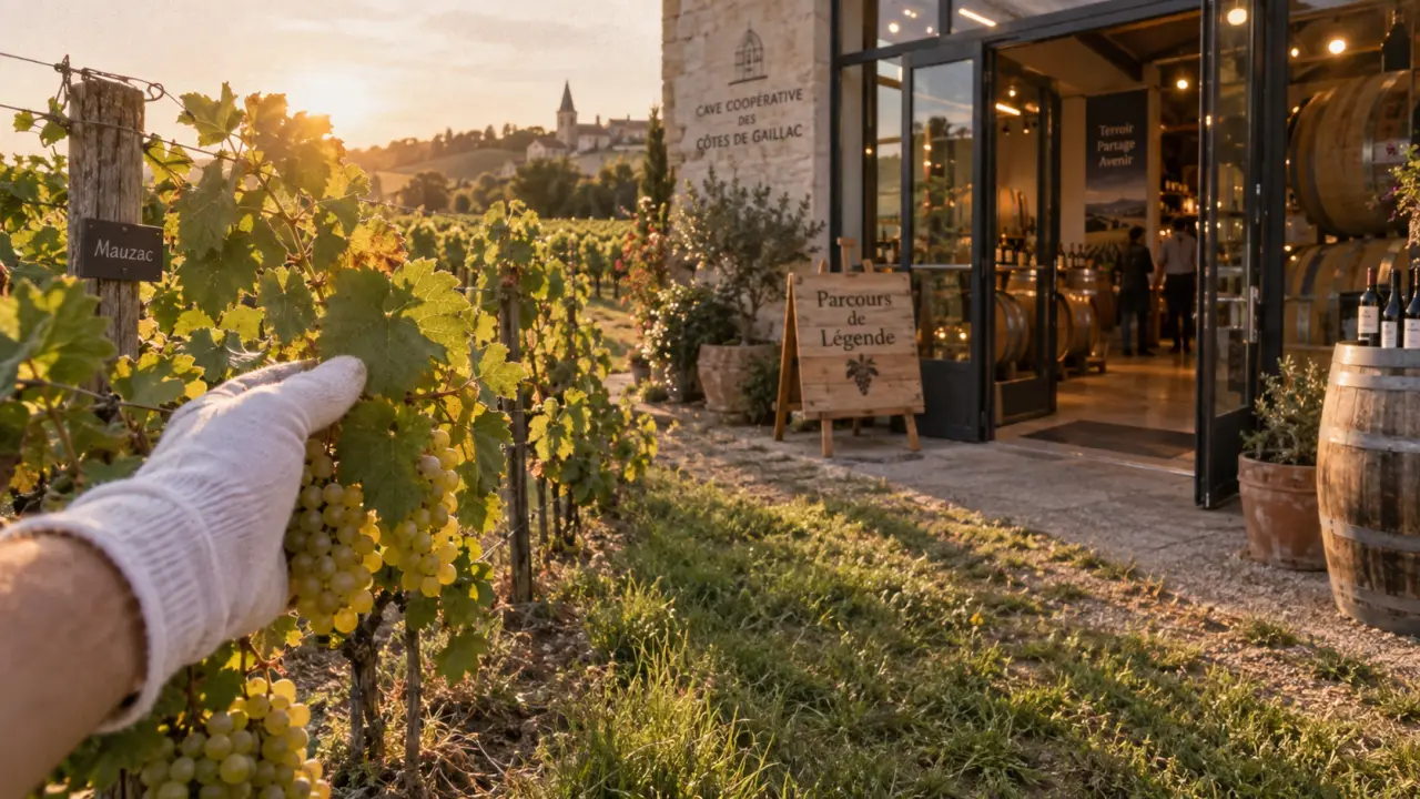 cave de labastide de levis tarn : visite des vignes et entrée de cave coopérative