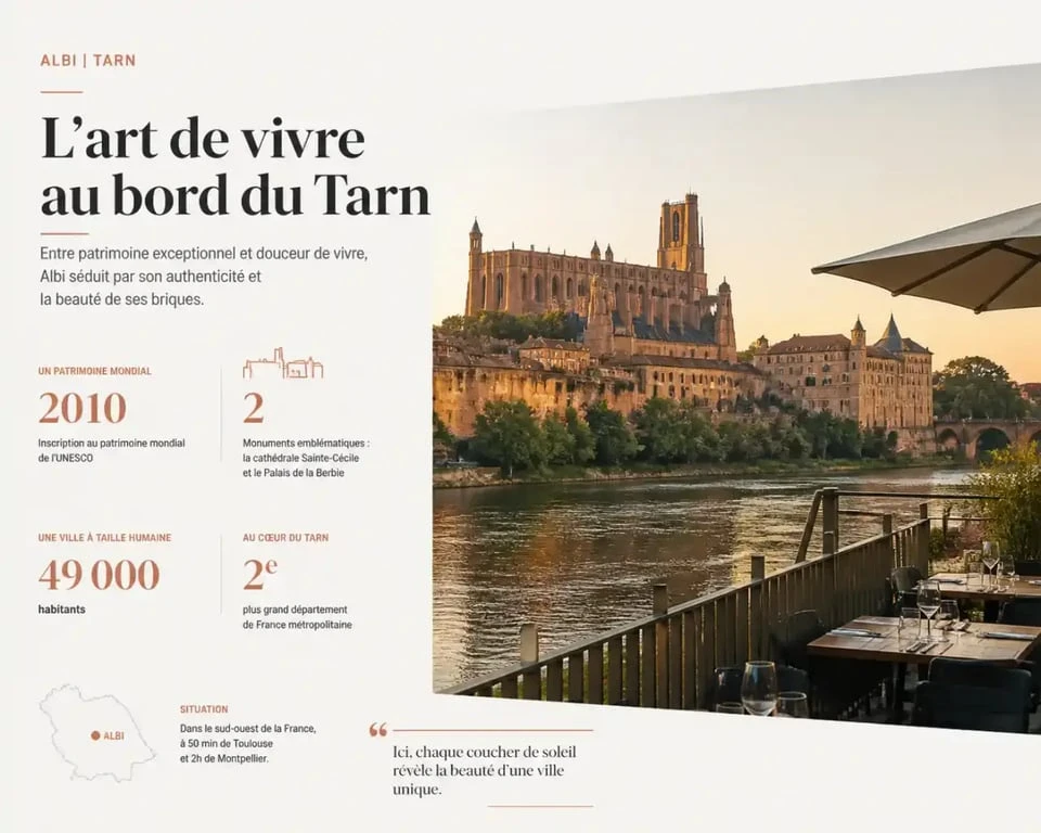 Restaurant avec terrasse et vue sur la Cité épiscopale à Albi Tarn