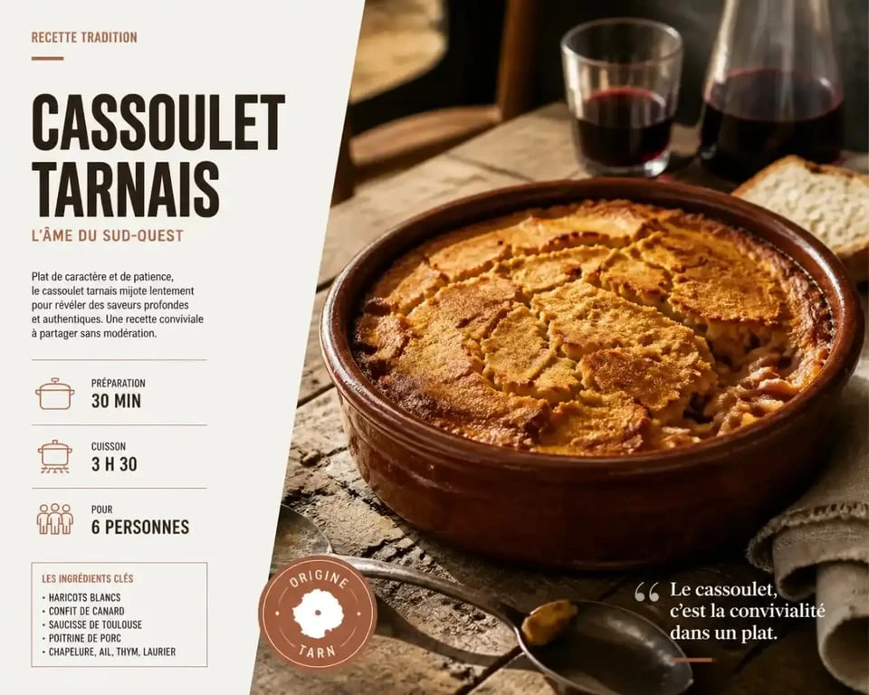 Cassoulet tarnais traditionnel dans un restaurant à Albi Tarn
