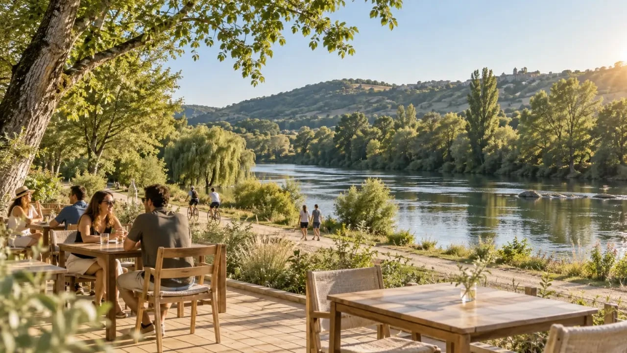 Restaurant Les Avalats Tarn : ambiance des berges du Tarn autour de la future guinguette