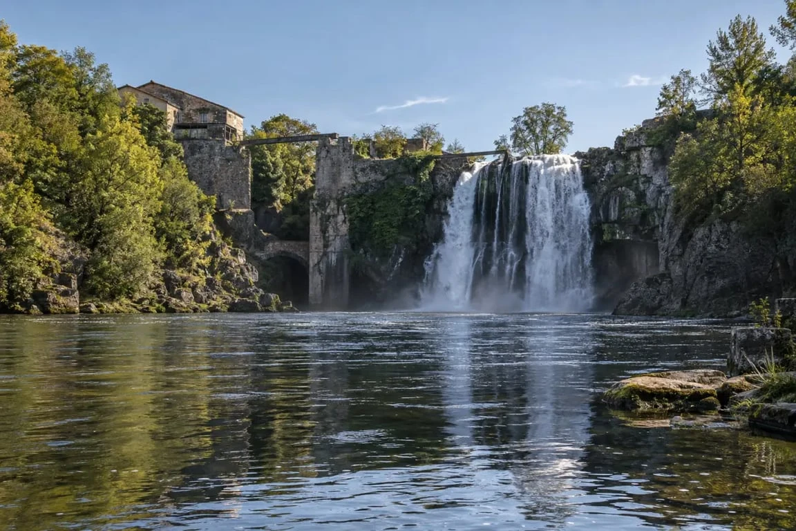 Saut du Tarn à Albi : vue du Saut de Sabo et de la chute d’eau à Saint-Juéry