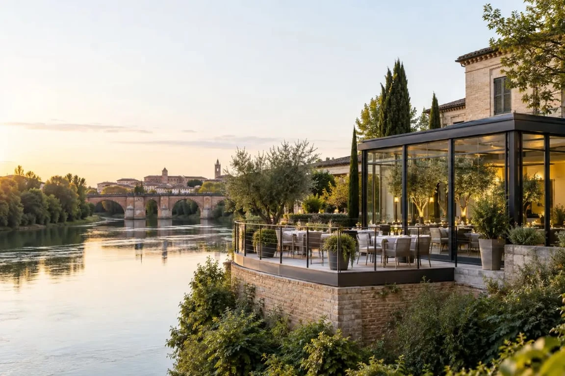 Les Berges du Tarn restaurant Montauban avec terrasse et vue sur la rivière