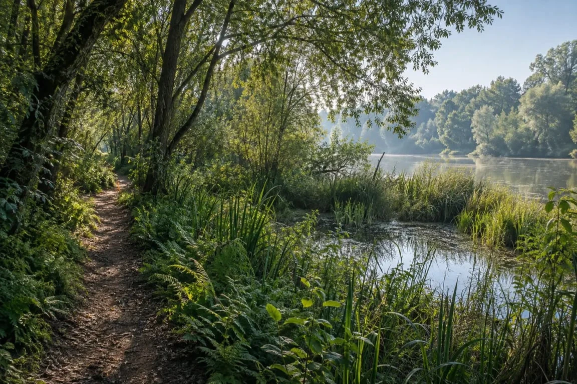 Balade au bord du Tarn à Albi sur l'Échappée verte dans un secteur naturel