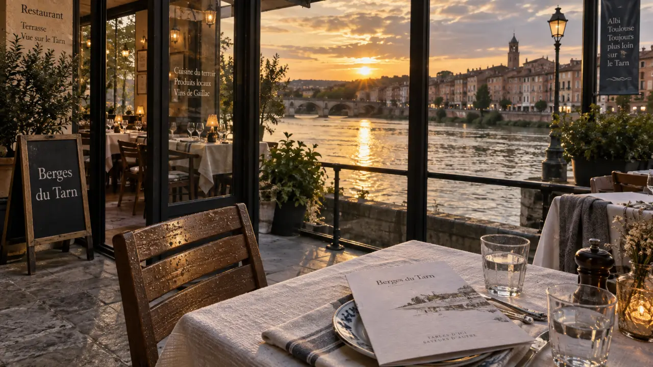 Les berges du tarn restaurant montauban, vue sur les berges du Tarn depuis un quai