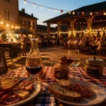 Marchés gourmands Tarn et Garonne : marché gourmand au village avec stands et dégustations
