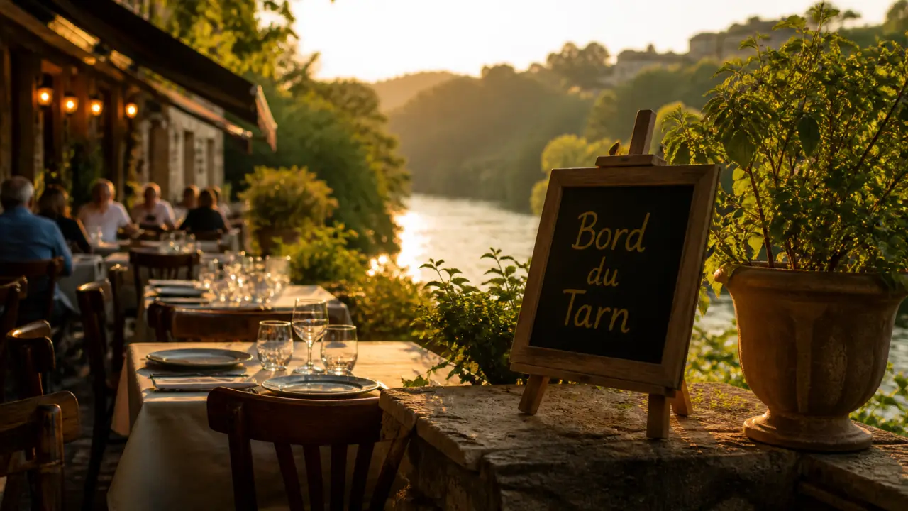 Restaurant bord du tarn gaillac : terrasse au bord du Tarn, vue Tarn