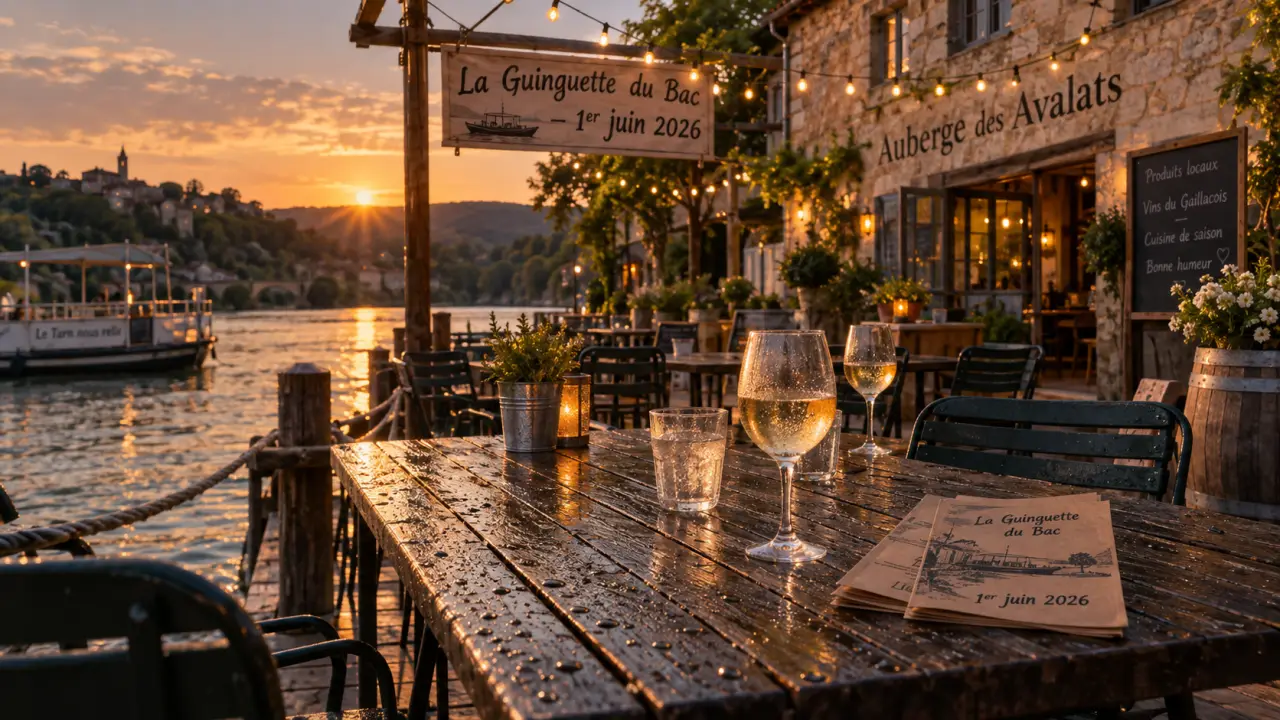 Restaurant les avalats tarn au bord du Tarn : La Guinguette du Bac le 1er juin 2026