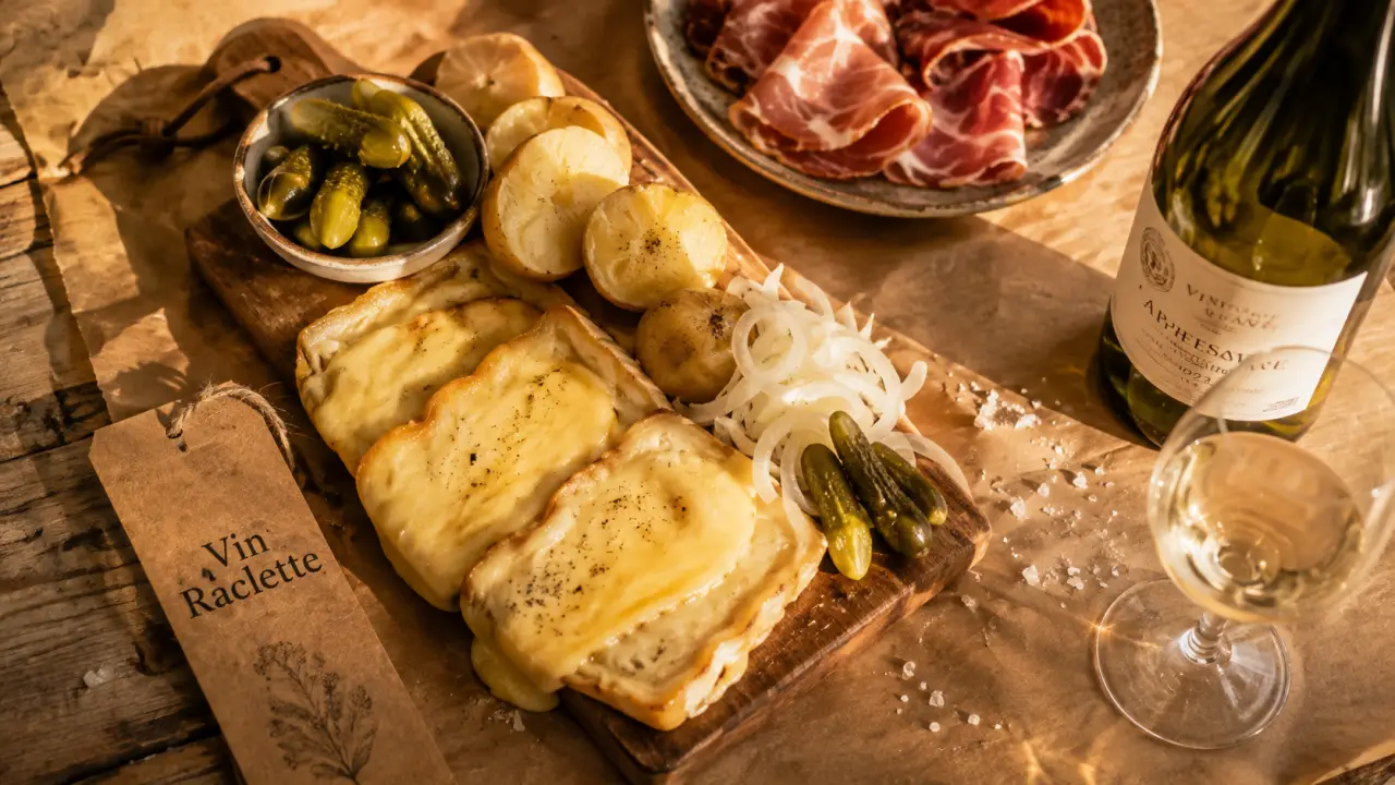 Vin accompagnant une raclette, blanc sec avec raclette