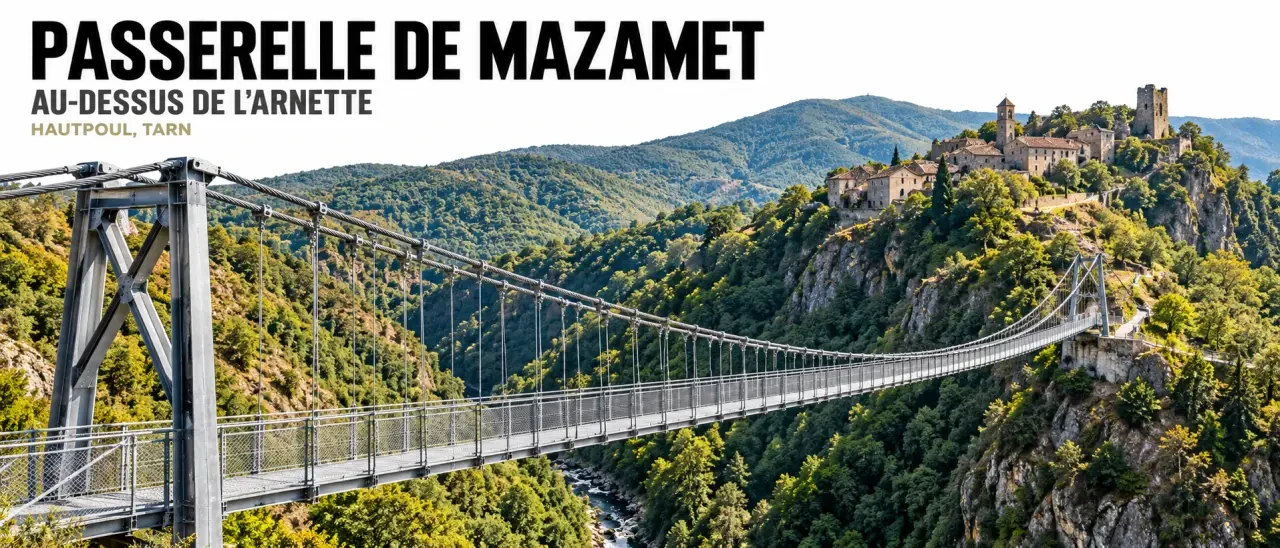 Lieux insolites dans le Tarn : la passerelle suspendue de Mazamet