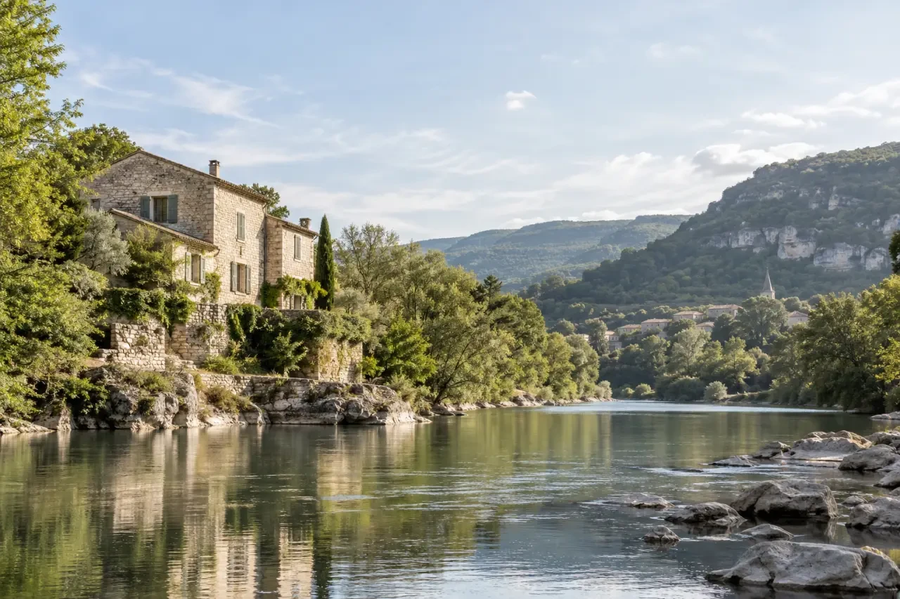 Villeneuve sur Tarn restaurant au calme dans la vallée du Tarn, près de la rivière