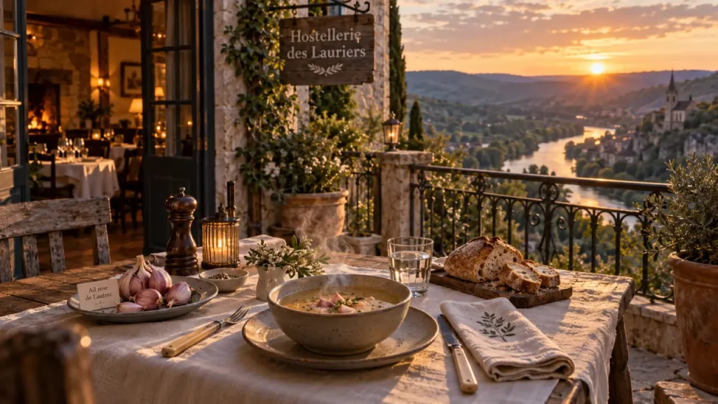 Le restaurant de Pascal dans le Tarn est l’Hostellerie des Lauriers