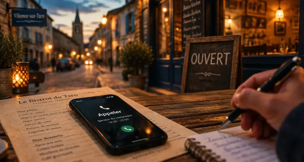 Restaurant ouvert à Villemur-sur-Tarn : vérifiez le service du midi ou du soir avant de partir